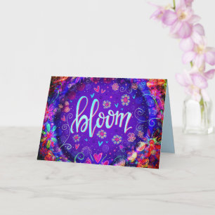 Bloom Pretty Purple ONE WORD Floral Card