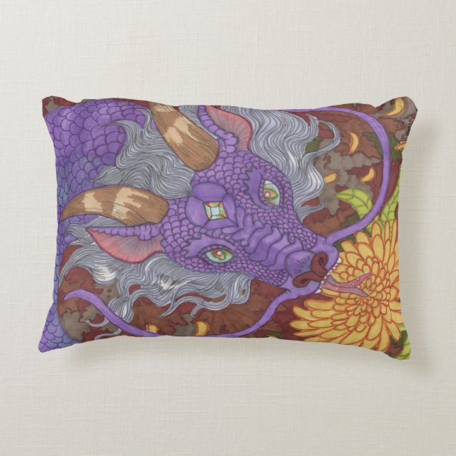Bloom Purple Dragon Decorative Cushion (Back)
