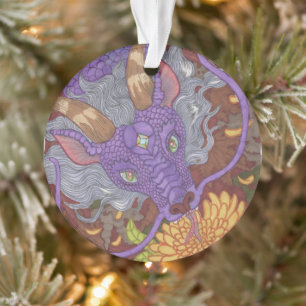 Bloom Purple Dragon Ornament