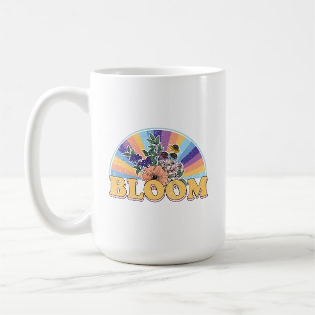 Bloom Retro Floral Coffee Mug (Left)