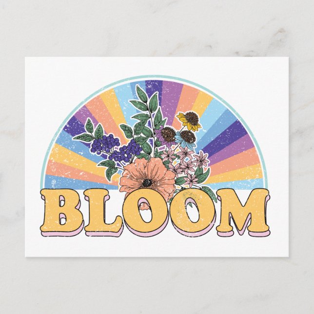 Bloom Retro Floral Postcard (Front)