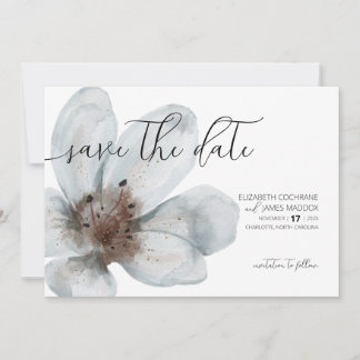 Bloom • Romantic Modern Floral • Elegant Script Save The Date