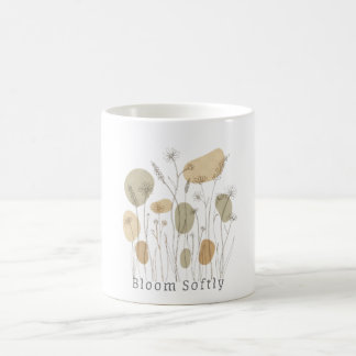 Bloom Softly - Minimalist Wildflower Line Art Coffee Mug