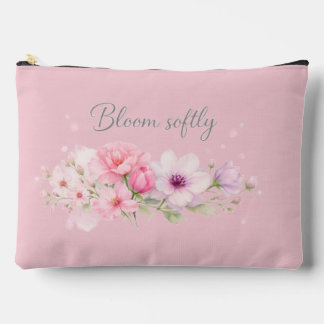 Bloom Softly – Pastel Watercolor Floral Accessory Pouch