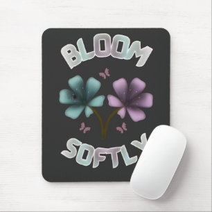 Bloom Softly Spring Floral Design Pastel Cottageco Mouse Mat