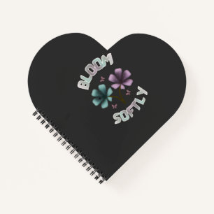 Bloom Softly Spring Floral Design Pastel Cottageco Notebook