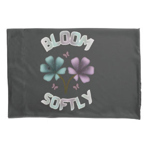 Bloom Softly Spring Floral Design Pastel Cottageco Pillowcase