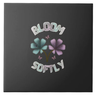Bloom Softly Spring Floral Design Pastel Cottageco Tile