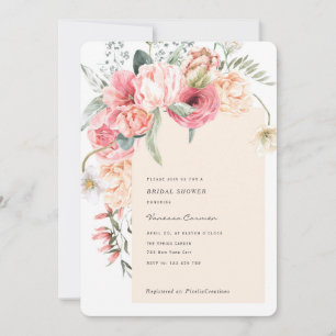 Bloom spring flowers garden themed chic floral invitation