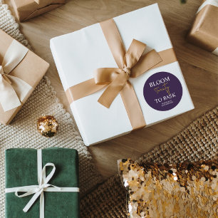 Bloom Twenty to Bask I Violet Adult Birthday Party Classic Round Sticker