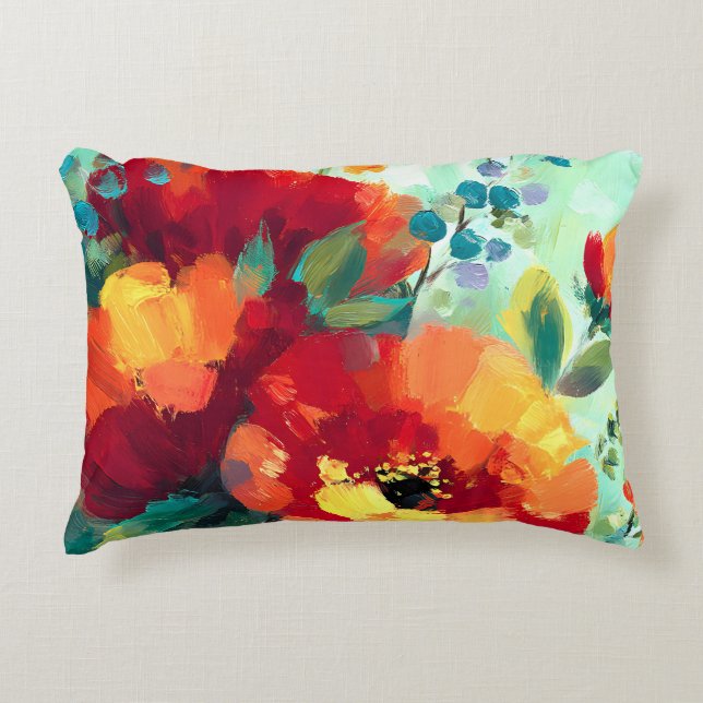 Bloom Vibrant Floral Garden Decorative Cushion (Front)