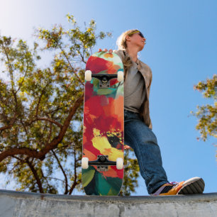 Bloom Vibrant Floral Garden Skateboard