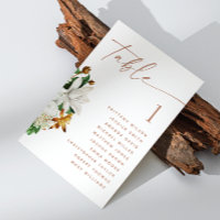 Bloom vintage camellia wedding seating chart