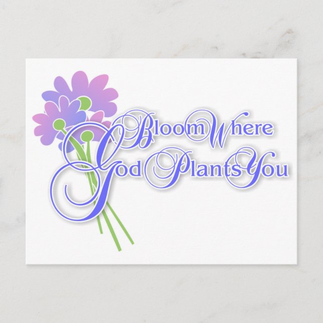 Bloom Where God Plants You 2 Postcard (Front)