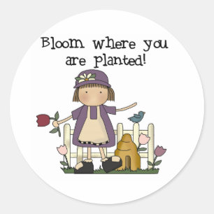 Bloom Where You Are Planted Classic Round Sticker