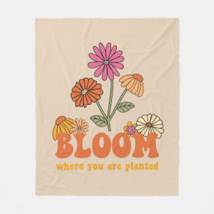 Bloom Where you are Planted Fleece Blanket