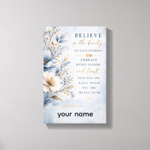 Bloom Where You Are Planted – Minimalist Floral Qu Canvas Print