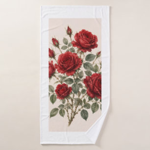 Bloom Where You Are Planted Vintage Rose Botanic Bath Towel