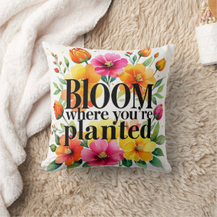Bloom Where You’re Planted – Vibrant Floral Motiva Cushion