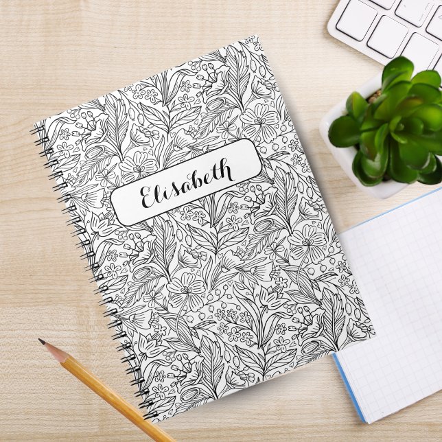 Bloom Where You're Planted: Black Personalised  Notebook (Bloom Where You're Planted: Black Personalized Notebook)