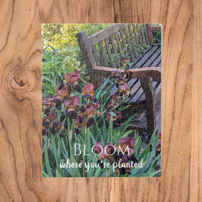 Bloom Where You're Planted Irises Floral Jigsaw Puzzle (In Situ)