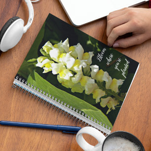 Bloom Where You're Planted Quote Snapdragons Notebook