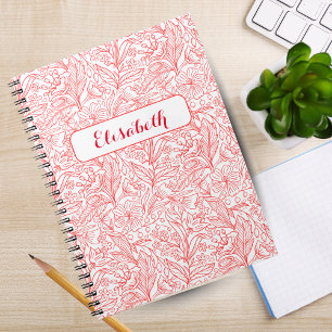 Bloom Where You're Planted: Red Personalised Noteb Notebook