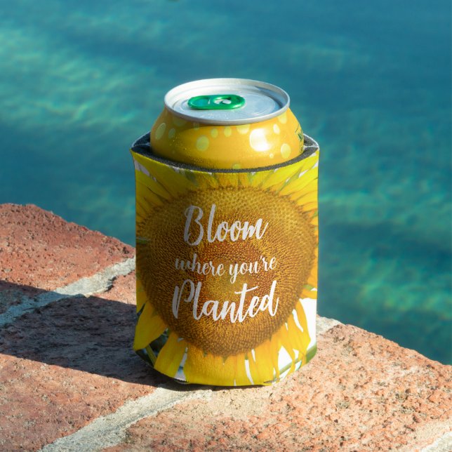 Bloom Where You're Planted Yellow Sunflower Can Cooler (In Situ Pool)