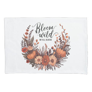 "Bloom Wild: Earthy Wildflower Bouquet Design Pillowcase