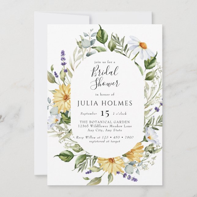 Bloom Wildflower | Meadow Floral | Bridal Shower I Invitation (Front)
