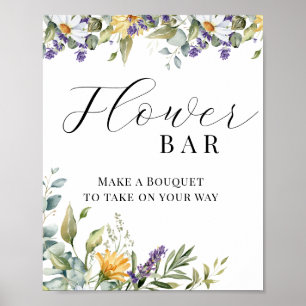 Bloom Wildflower   Meadow Floral    Flower Bar Poster