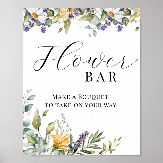 Bloom Wildflower | Meadow Floral  | Flower Bar Poster (Front)