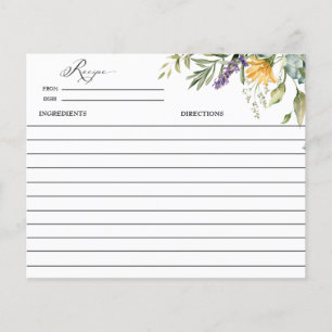 Bloom Wildflower Meadow Floral Recipe Card