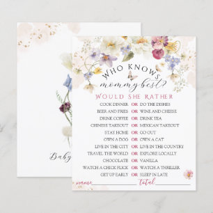 Bloom Wildflower Rustic Baby Shower Game