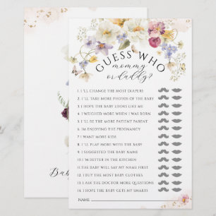 Bloom Wildflower Rustic Baby Shower Game