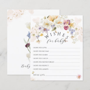 Bloom Wildflower Rustic Baby Shower Game Wishes