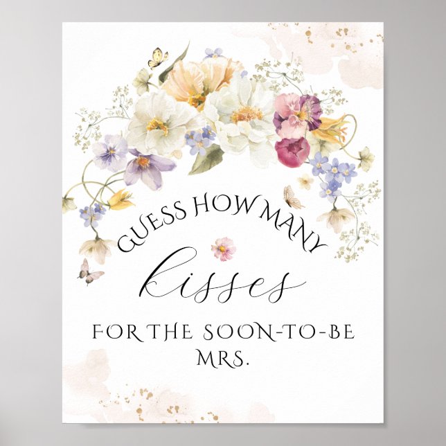 Bloom Wildflower Rustic Bridal Shower Game Poster (Front)