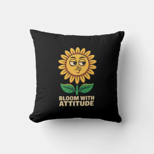 Bloom With Attitude Throw Pillow – Sassy Sunflower