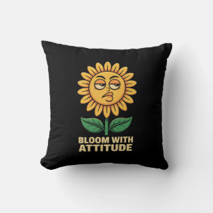Bloom With Attitude Throw Pillow – Sassy Sunflower