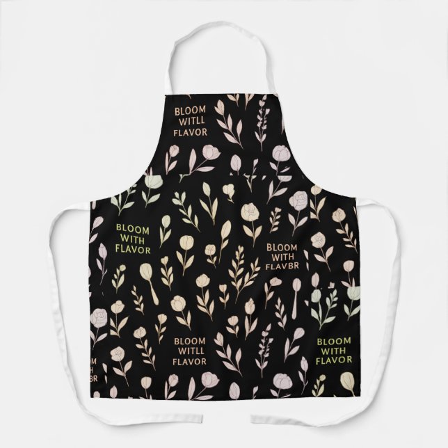 Bloom With Flavor – Floral  Apron (Front)