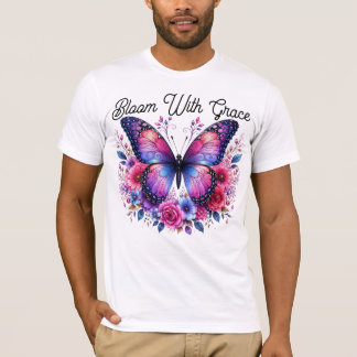 Bloom With Grace Butterfly Floral Men's T-Shirt |