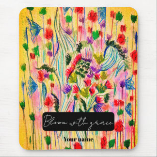 Bloom With Grace | Colourful Floral Mousepad