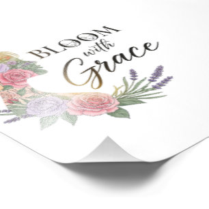 Bloom with Grace Elegant Floral Woman Silhouette Photo Print