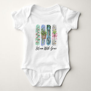 Bloom with Grace Garden Floral Art Baby Bodysuit