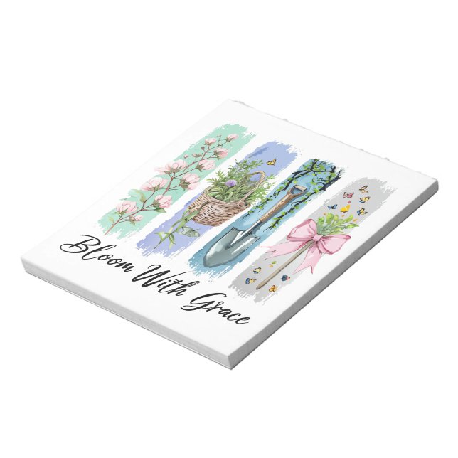 Bloom with Grace Garden Floral Art Notepad (Rotated)