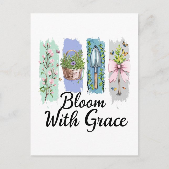 Bloom with Grace Garden Floral Art Postcard (Front)