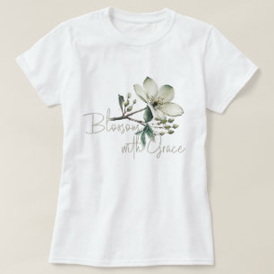 Bloom With Grace Inspirational Floral T-Shirt