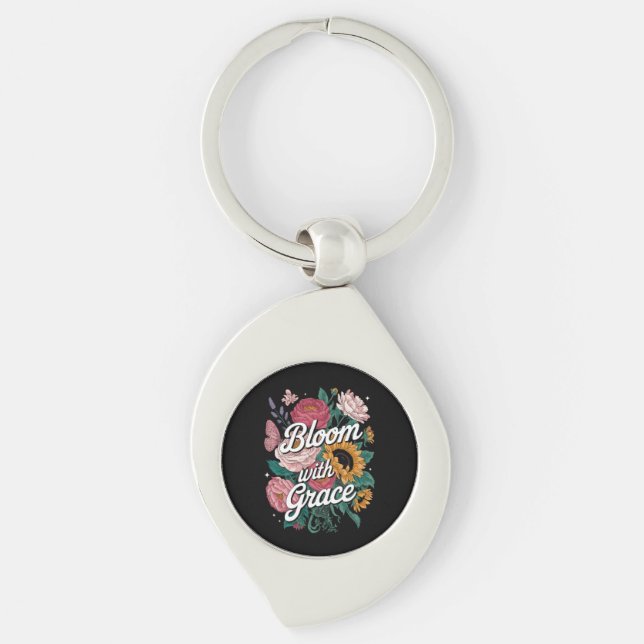 Bloom With Grace  Key Ring (Front)
