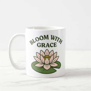 Bloom With Grace - Minimalist Pink Waterlily Coffee Mug