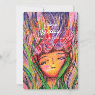 Bloom With Grace – Pastel Floral Encouragement Car Holiday Card